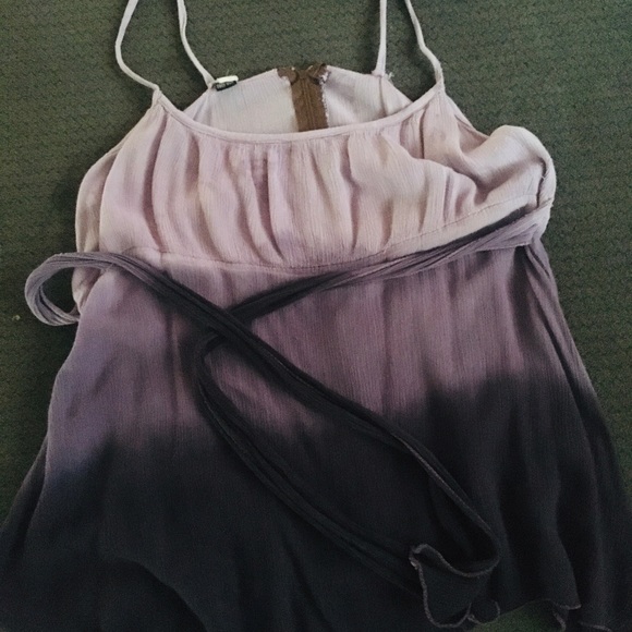 Gypsy Rose purple ombré spaghetti tie strap shirt - Picture 2 of 4